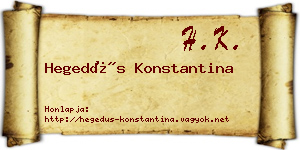 Hegedűs Konstantina névjegykártya